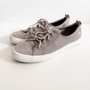 Sperry Crest Vibe Women's 11 Gray Top Sider Boat Shoe Canvas Sneaker STS99042